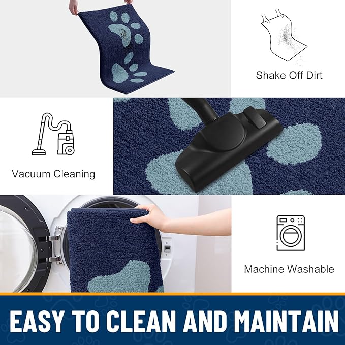 Smiry Dog Door Mat for Muddy Paws, Absorbs Moisture and Dirt, Low-Profile - Image 7