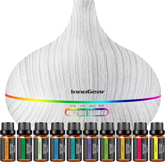 InnoGear Aromatherapy Diffuser & 10 Essential Oils Set, 400ml Diffuser by InnoGear