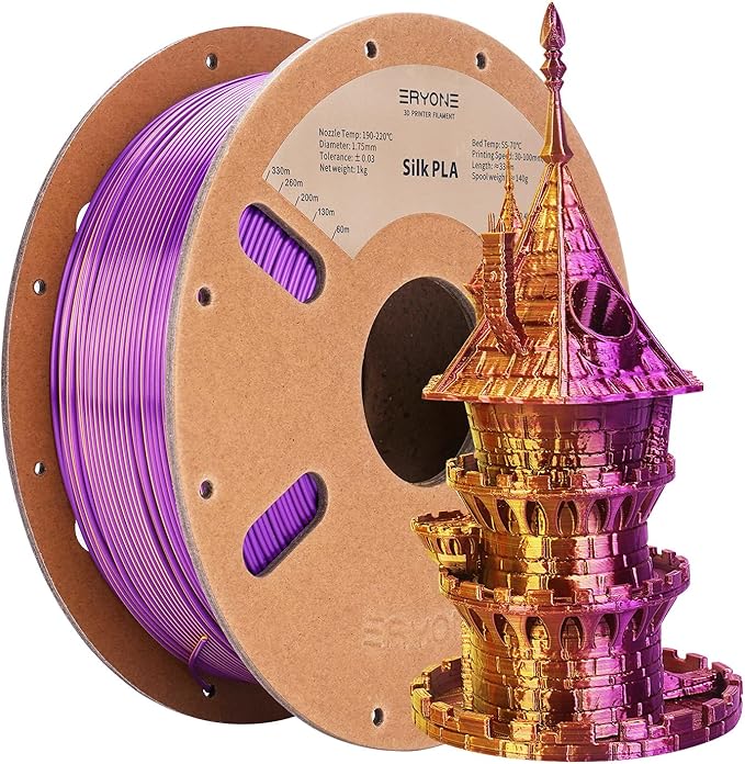 ERYONE Silk Dual Color PLA Filament 3D Printer 1.75mm +/- 0.03mm, Bicolor by ERYONE