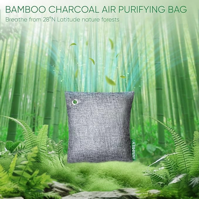Activated Charcoal Odor Absorber, Large 500g W Hooks Nature Odor Eliminator - Image 2