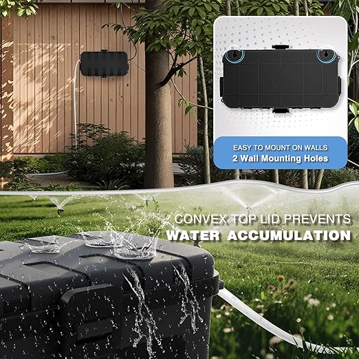 Flemoon Medium Outdoor Electrical Box, IP54 Waterproof Extension Cord Cover w/6 - Image 6