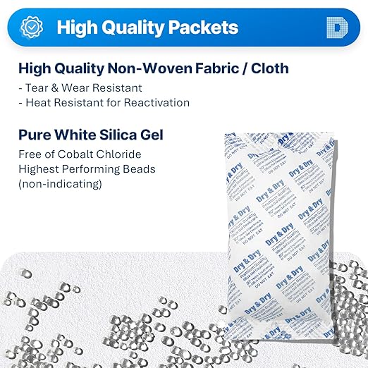 Dry & Dry 300 Gram Silica Gel Packets, Desiccant Packs, Silica Gel - Image 2