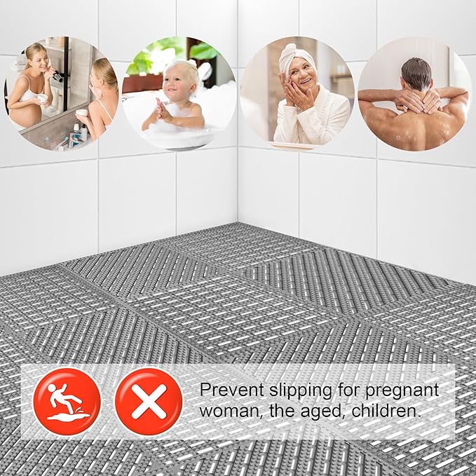 MYFAMIREA Modular Interlocking Cushion 12 Pack 11.8" x 11.8" Rubber Floor Tiles - Image 6