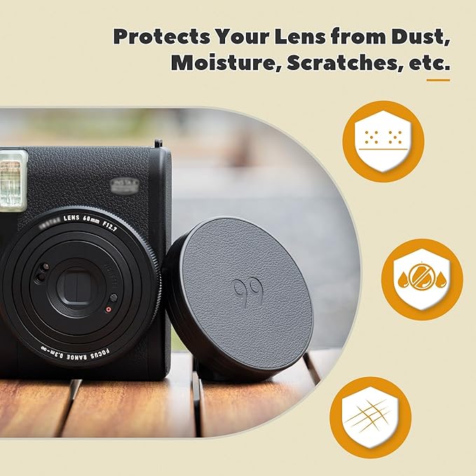 Retro Leather Lens Cap for Fujifilm Insta Mini 99, Aluminum Anti-Dust - Image 3