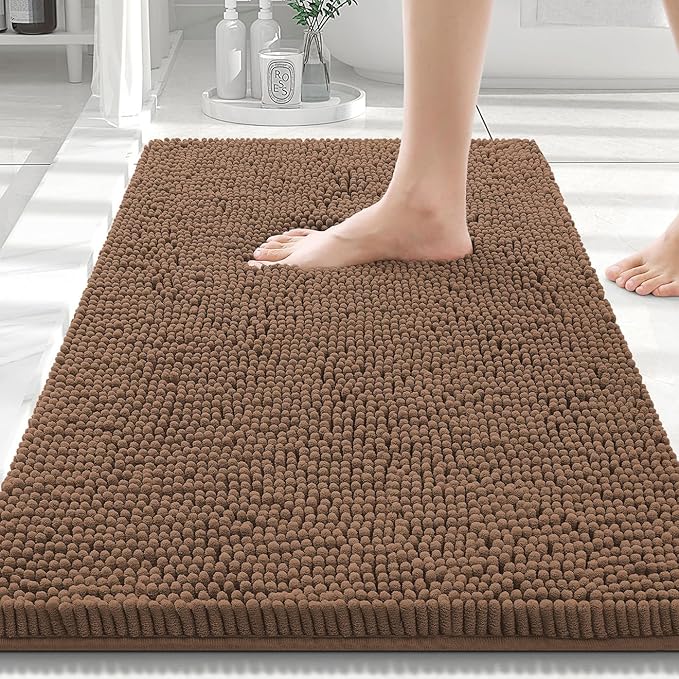 Smiry Luxury Chenille Bathroom Rugs 30x20, Extra Soft and Absorbent Shaggy Bath by Smiry