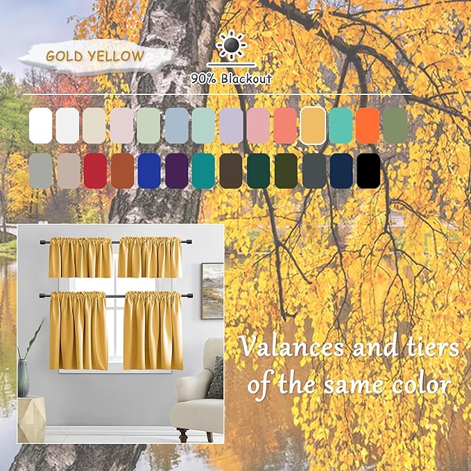 DONREN Gold Yellow Backdrop 5FT x 9FT Curtains - Image 4