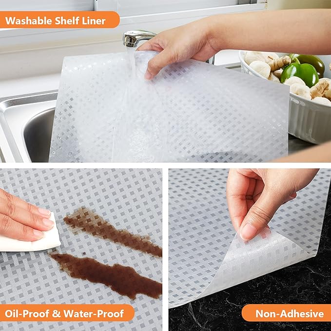 Shelf Liners for Kitchen Cabinets, Waterproof Kitchen Cupboard Liner, - Image 4