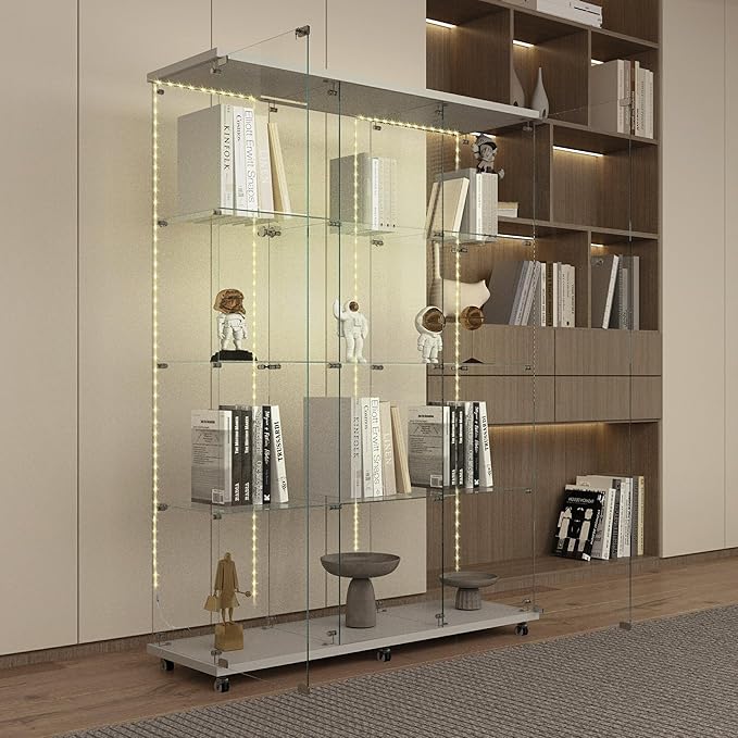 Yoluckea 4-Tier Glass Display Cabinet Extra Large - Image 5