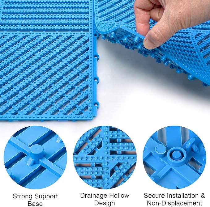 MYFAMIREA Modular Interlocking Cushion 12 Pack 11.8" x 11.8" Rubber Floor Tiles - Image 4