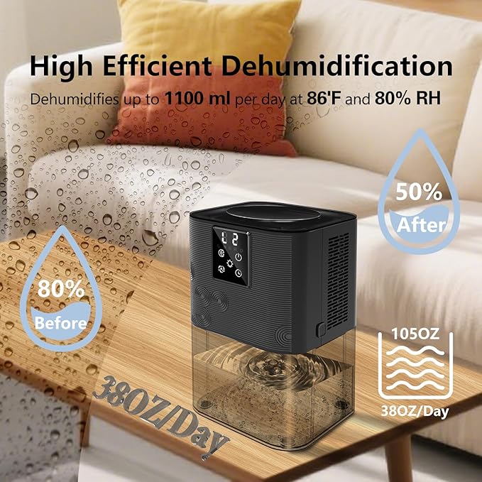 Dehumidifier, MTOX 3L/105 oz Small Dehumidifiers - Image 3