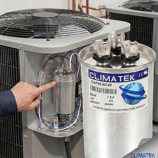 ClimaTek 80 + 7.5 MFD 370/440 Volt Dual Run Capacitor CAP99-8074R | 80/7.5 | - Image 4