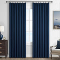 Navy Blue Blackout Curtains 84 Inch Length by QJMYDECO