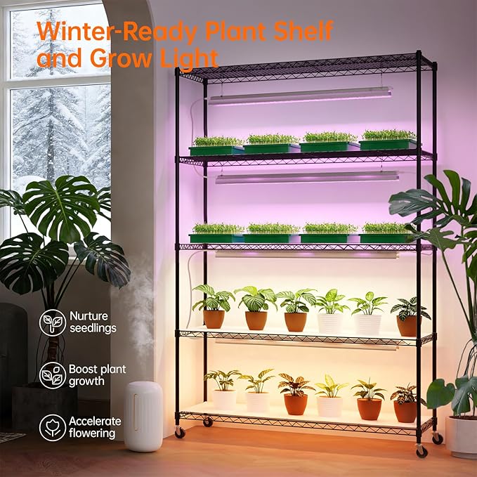 Bstrip Plant Stand with Grow Lights, 5 Tier Large 47.2x17.8x71IN Plant Shelf - Image 2