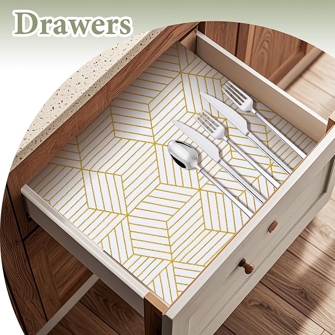 Shelf Liners for Kitchen Cabinets 35.4 in X 39.5 Ft, Non Adhesive Cabinet Liner - Image 3