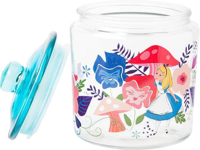 Silver Buffalo Disney Alice in Wonderland Flowers and Mushrooms Glass Cookie - Image 2