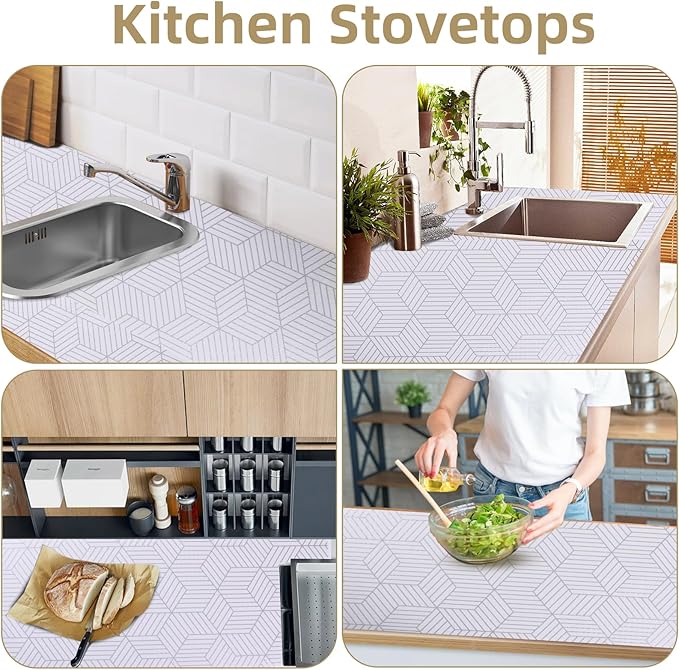 Shelf Liners for Kitchen Cabinets Non Adhesive Shelf Liner Paper Non-Slip - Image 6