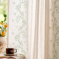 jinchan Evelyn Embroidered Linen Curtains 63 inch Floral Curtains by JINCHAN