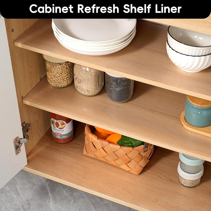 Shelf and Drawer Liner for Kitchen Cabinet，Non Adhesive Durable EVA Shelf Paper - Image 5