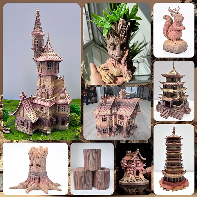 OVV3D PLA Filament Wood PLA, 3D Printer Filament Gradient Multicolor Wood PLA - Image 4