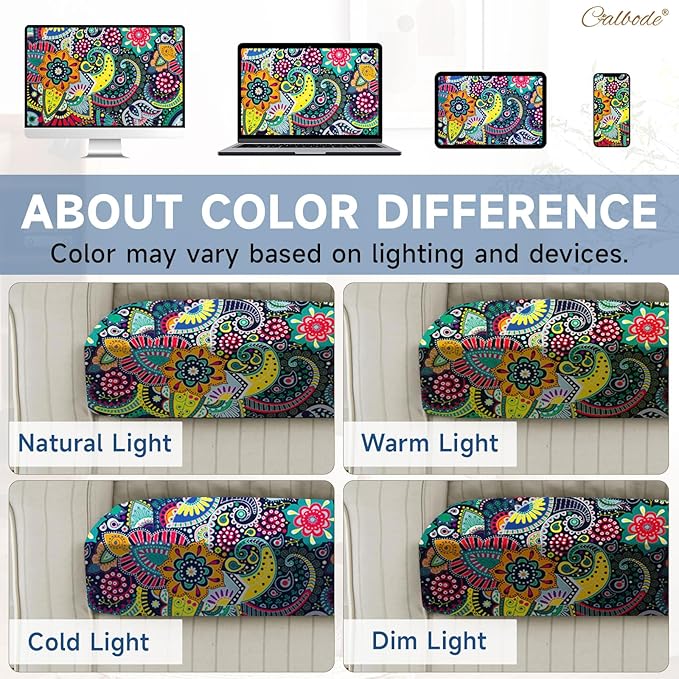 12Pcs Stretch Patio Cushion Cover, Boho Floral Couch & Sofa Slipcovers - Image 6