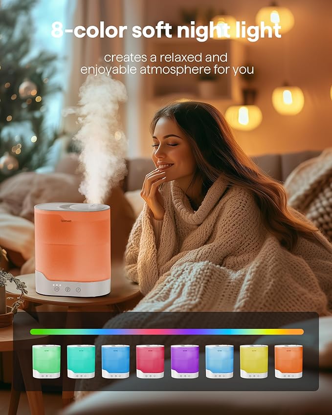 Sponvatt Humidifiers for Bedroom Home, 2.5L Top Fill Cool Mist Air Humidifier - Image 7