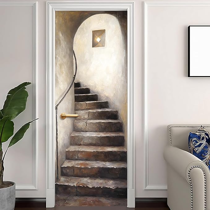 3D Door Stickers, Peel and Stick Vinyl Wallpaper, Self-Adhesive Mural Door Cover - Image 2