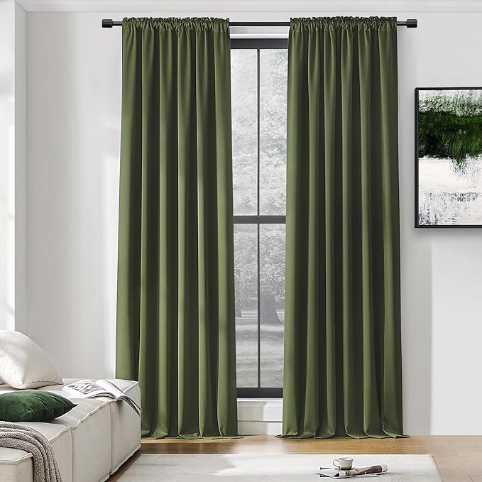 DONREN 108 inch Extra Length Blackout Curtains by DONREN