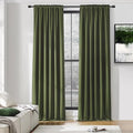 DONREN Olive Green Curtains 96 Inch Length by DONREN