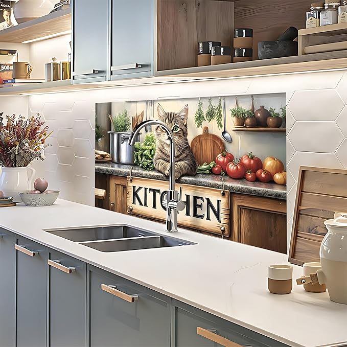 NYZE Kitchen Backsplash Stickers Waterproof Stove Backsplash Protector - Image 7