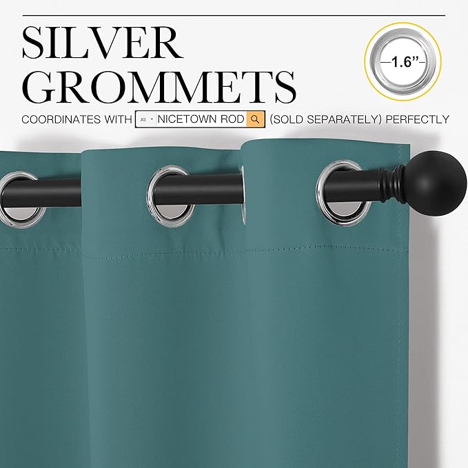 NICETOWN Window Curtain Panels, Thermal Curtains Insulated Solid Grommet - Image 3