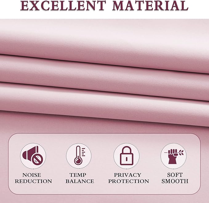 DONREN Pink Blackout Curtains for Girls Room - Image 5