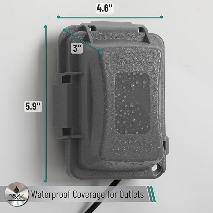 Bates- Weatherproof Electrical Outlet Cover, Outdoor Plug Cover - Image 4