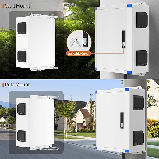 Joinfworld Outdoor Electrical Box 19.7"x15.7"x7.9" Metal Waterproof Vented Nema - Image 5
