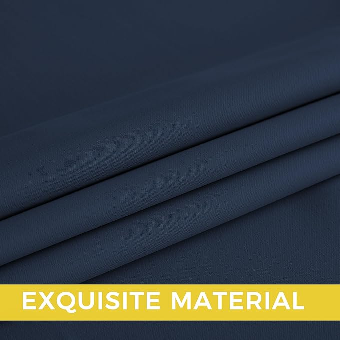 NICETOWN Room Darkening Draperies Curtains Panels, 2 Panels Navy Blue W52 x L102 - Image 5