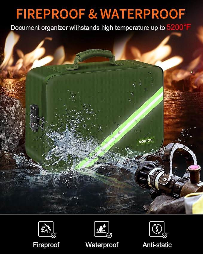 Noiposi Important Document Organizer, Waterproof and Fireproof Document Box - Image 2