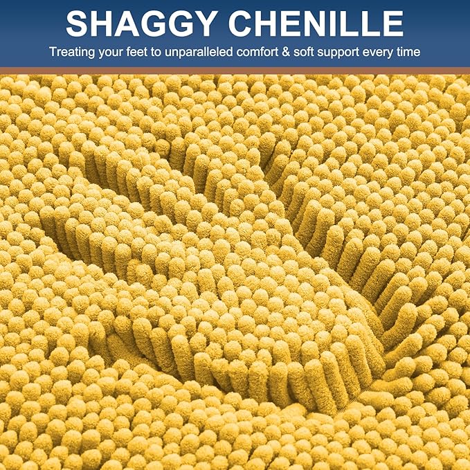 Smiry Luxury Chenille Bathroom Rugs 34x21, Extra Soft and Absorbent Shaggy Bath - Image 3