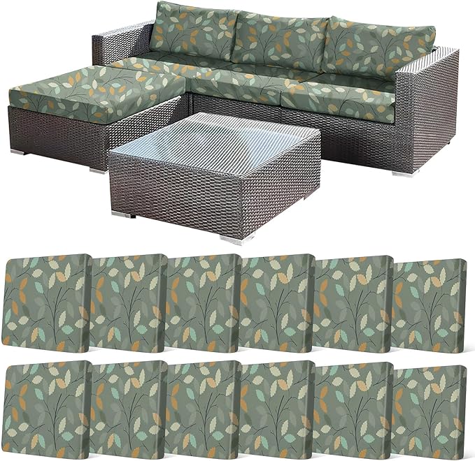 12Pcs Stretch Patio Cushion Cover by CALBODE