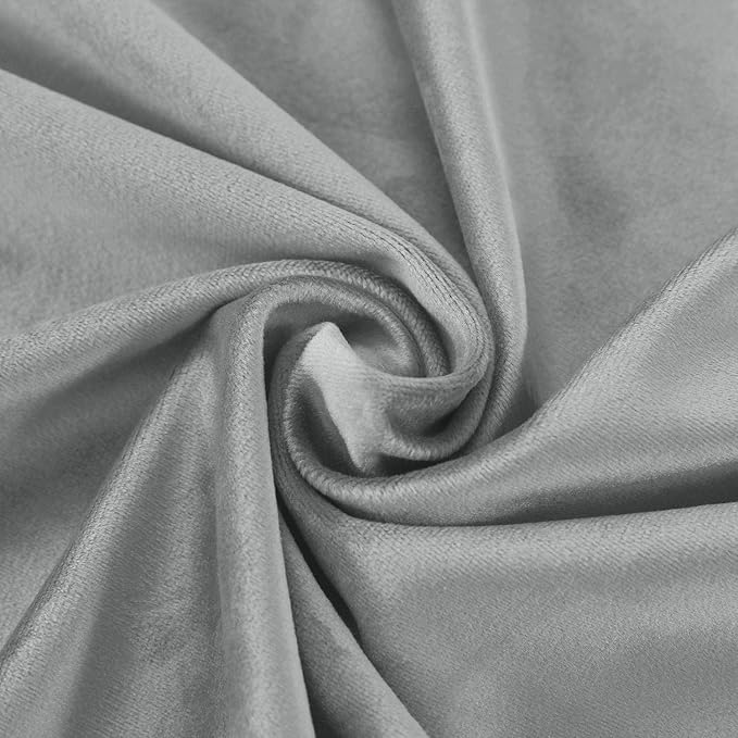 ChadMade Blackout Lined Premium Velvet Curtain Grey 72Wx84L Inch, Eyelet Grommet - Image 6