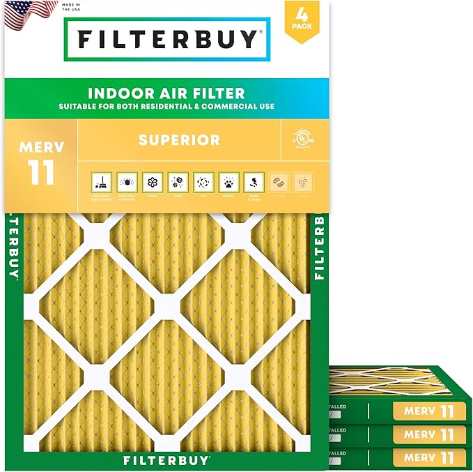 Filterbuy 18x21x1 Air Filter MERV 11 Superior Pet & Allergy Defense, by Filterbuy