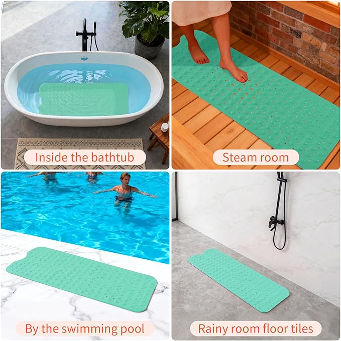 Anti-Slip Bathtub Shower mat, 39.3×15.7 inch（Approximately 100 × 40cm） Soft - Image 7