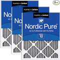 Nordic Pure 14x30x1 Furnace Air Filters MERV 12 Pleated Plus Carbon 3 Pack by NordicPure