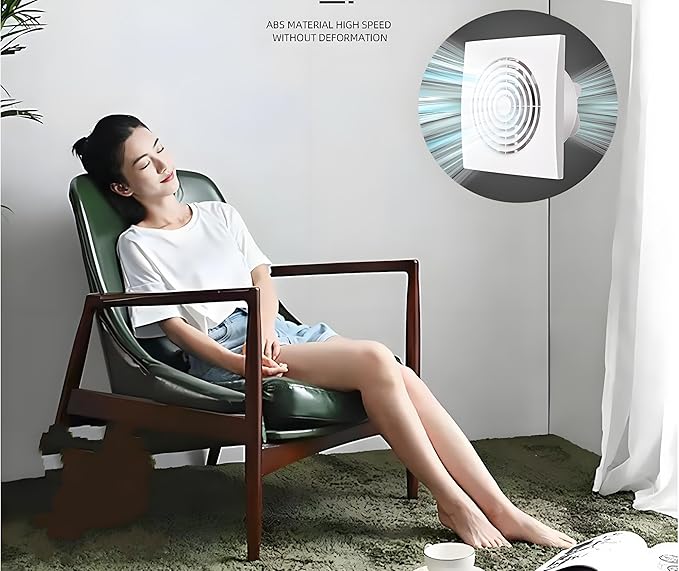 6 Inch Exhaust Fan Bathroom Exhaust Fan Damper ABS Waterproof Ventilation Fan - Image 3