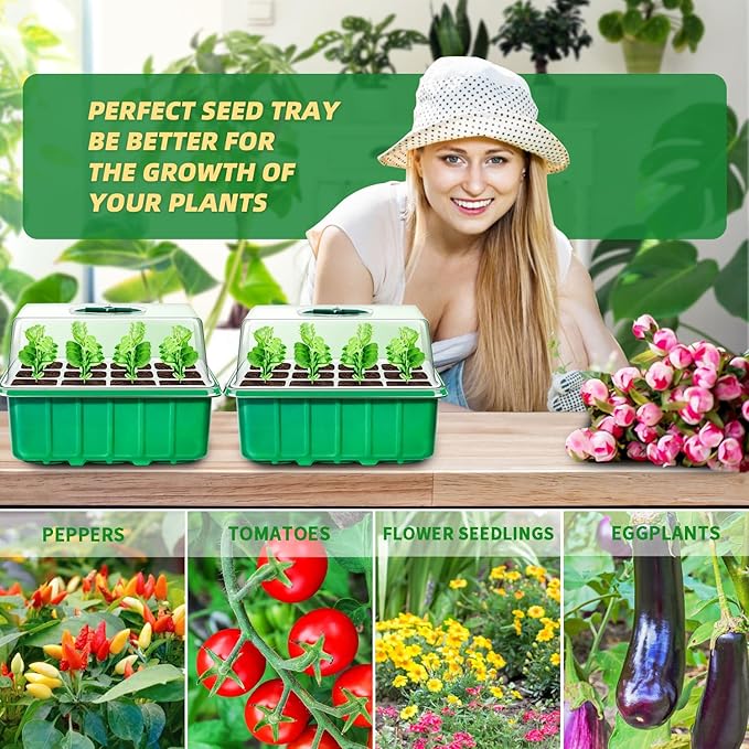 60-Cell Seed Starter Tray, 5 Pack – Cells Plant Grow Kit - Image 6
