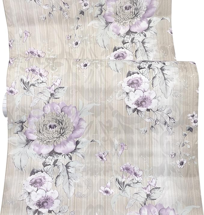 Yifely Vintage Purple Peony Self-Adhesive Kitchen Shelf Drawer Liner Moisture - Image 9