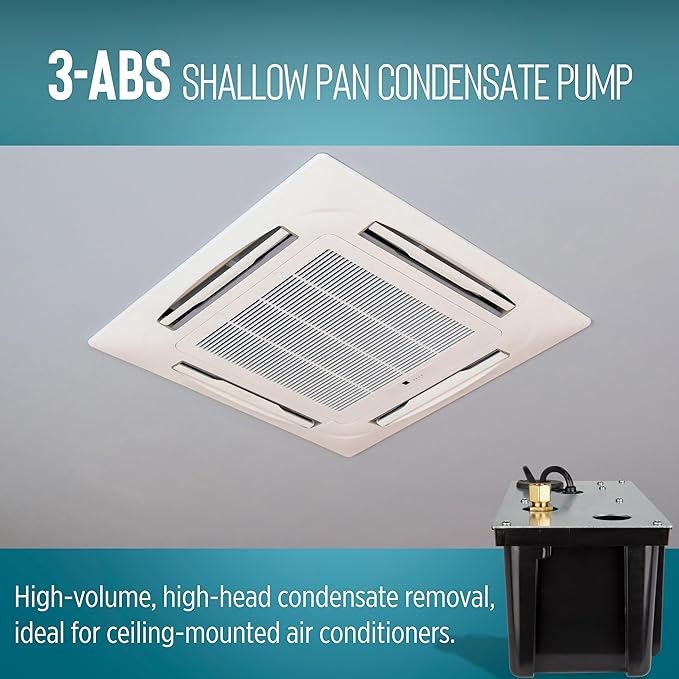 Little Giant 3-ABS 1/12 HP, 115 Volt, 310 GPH Automatic Shallow Pan Condensate - Image 6