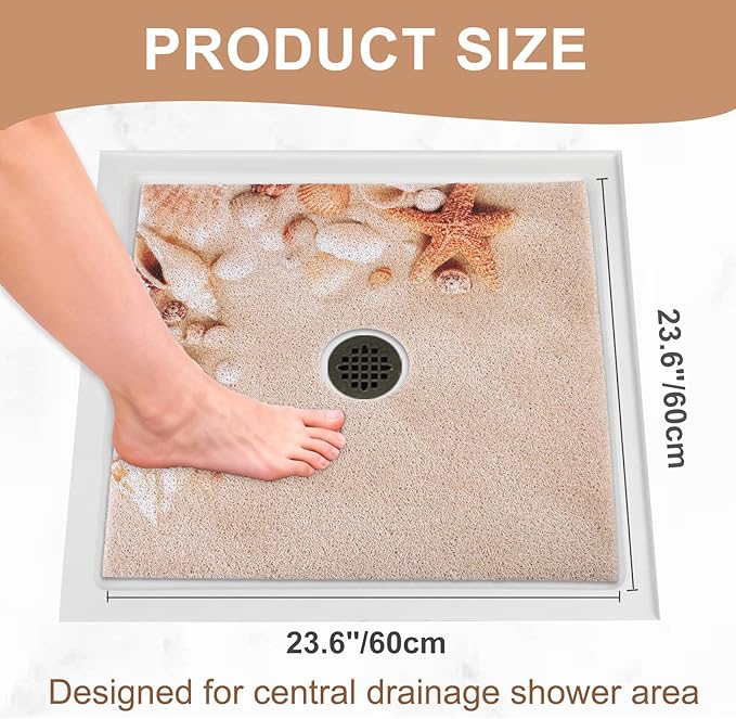 Square Shower Mat Non Slip: 24x24 Inch Extra Large Shower Mats - Image 2