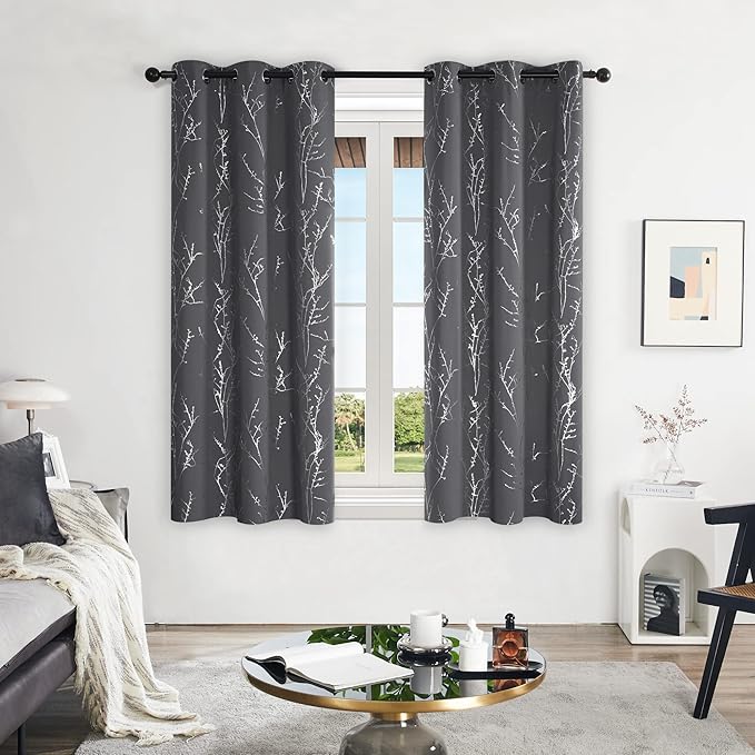 Deconovo Blackout Curtains Grey, Thermal Insulated Soundproof Drapes, 42 x 54 - Image 2
