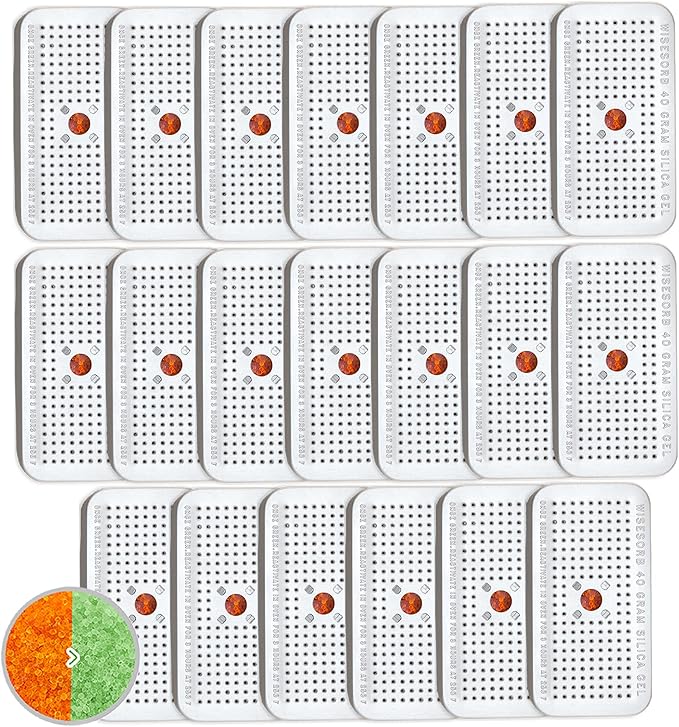 40 Gram Silica Gel Canister, 20 Packs Silica Gel Desiccant Canister, Reusable by Wisesorb