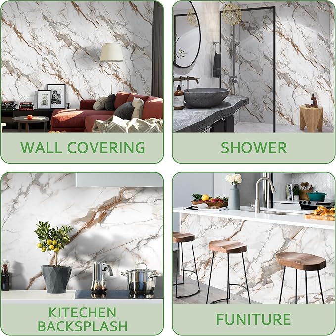 Marble Peel and Stick Waterproof Wall Paneling, Covers 38.75 Sq. Ft. - Image 5