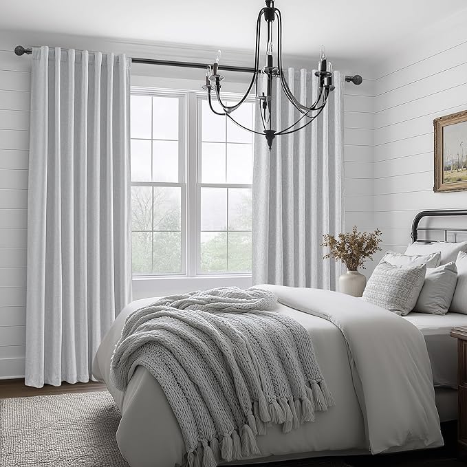 Light Grey Blackout Curtains 92 Inch Length 2 Panels Set - Image 6